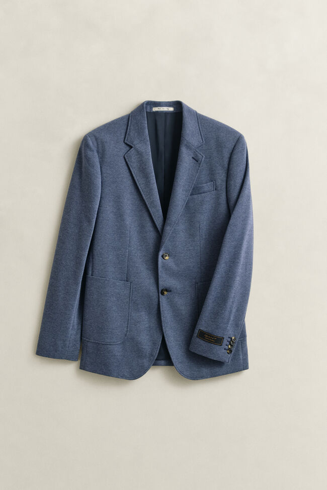 Two-Toned Jersey Piqu&eacute; Blazer