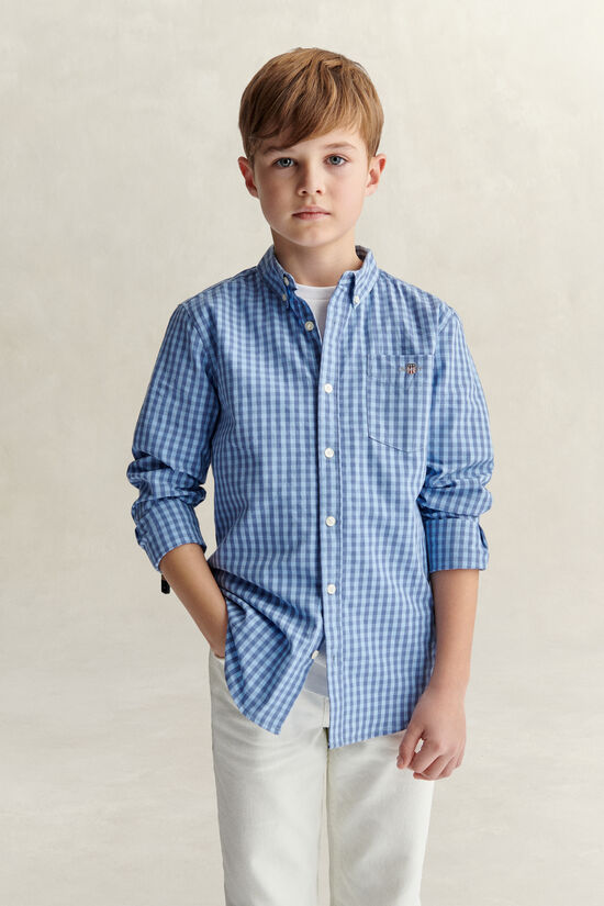 Teen Boys Gingham Poplin Shirt