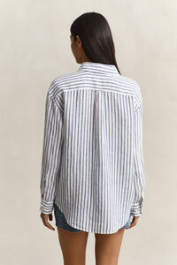 Relaxed Fit Striped Linen Shirt