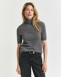 Short Sleeved Cashmere Turtleneck Sweater