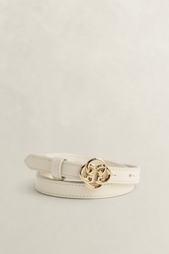Monogram Buckle Leather Belt