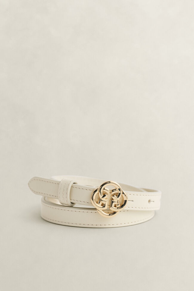 Monogram Buckle Leather Belt