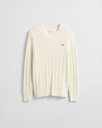 Cotton Cable Knit Crew Neck Sweater