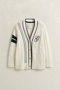 Varsity Cable Knit Cardigan
