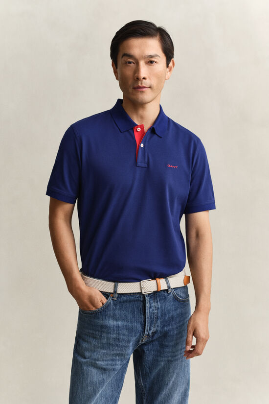 Contrast Piqu&eacute; Polo Shirt