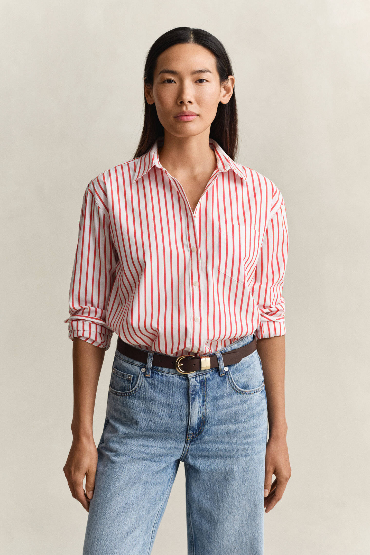 Relaxed Fit Classic Striped Poplin Shirt