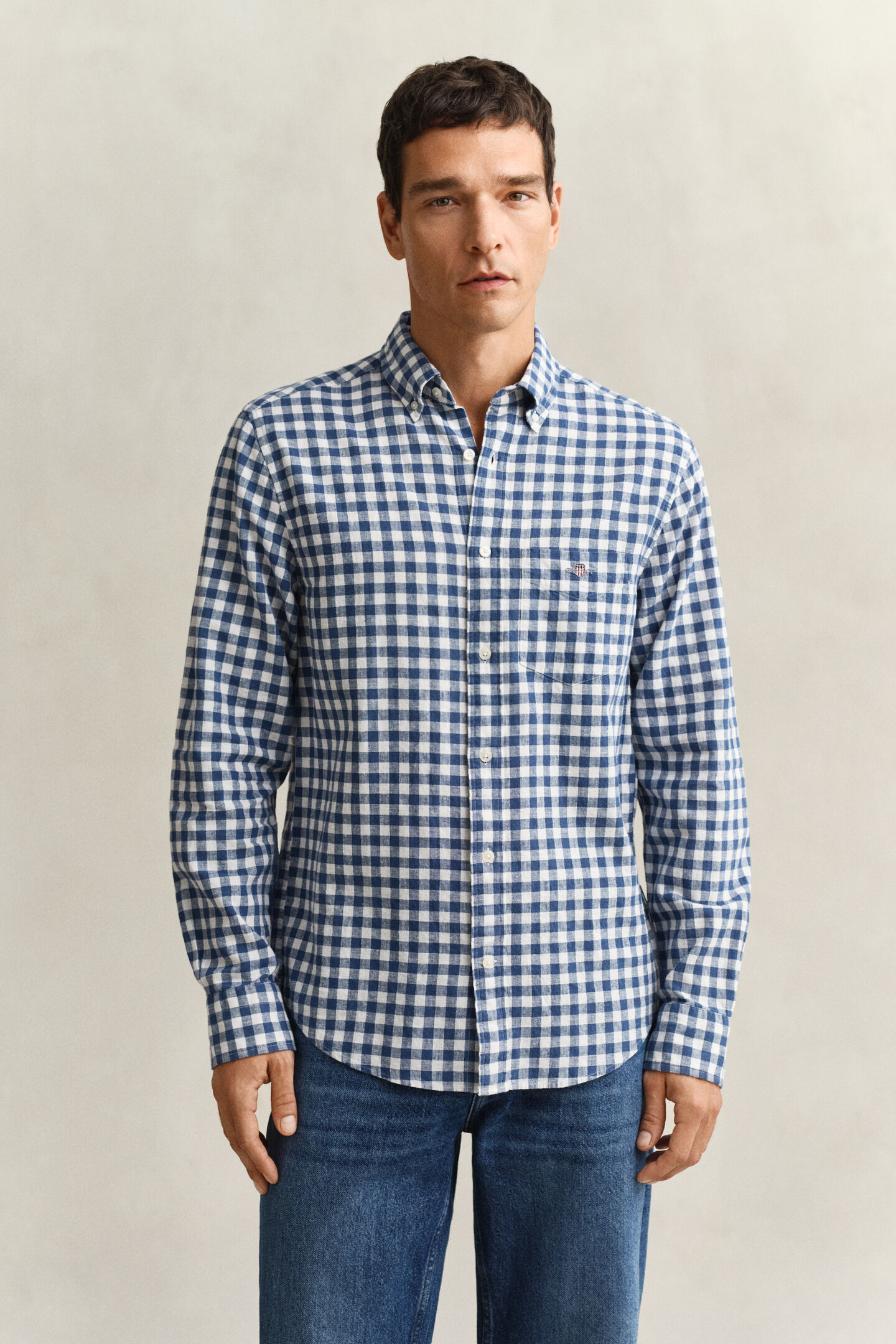 Gingham Linen Blend Shirt