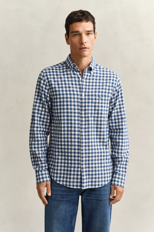 Gingham Linen Blend Shirt