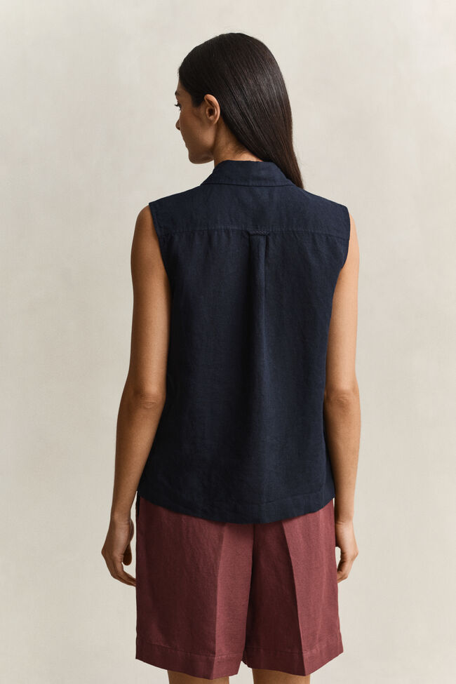 Sleeveless Linen Shirt