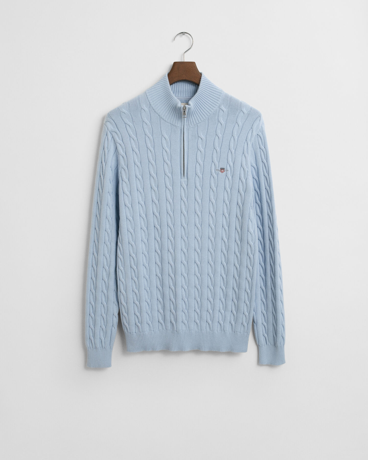 Cotton Cable Knit Half-Zip Sweater