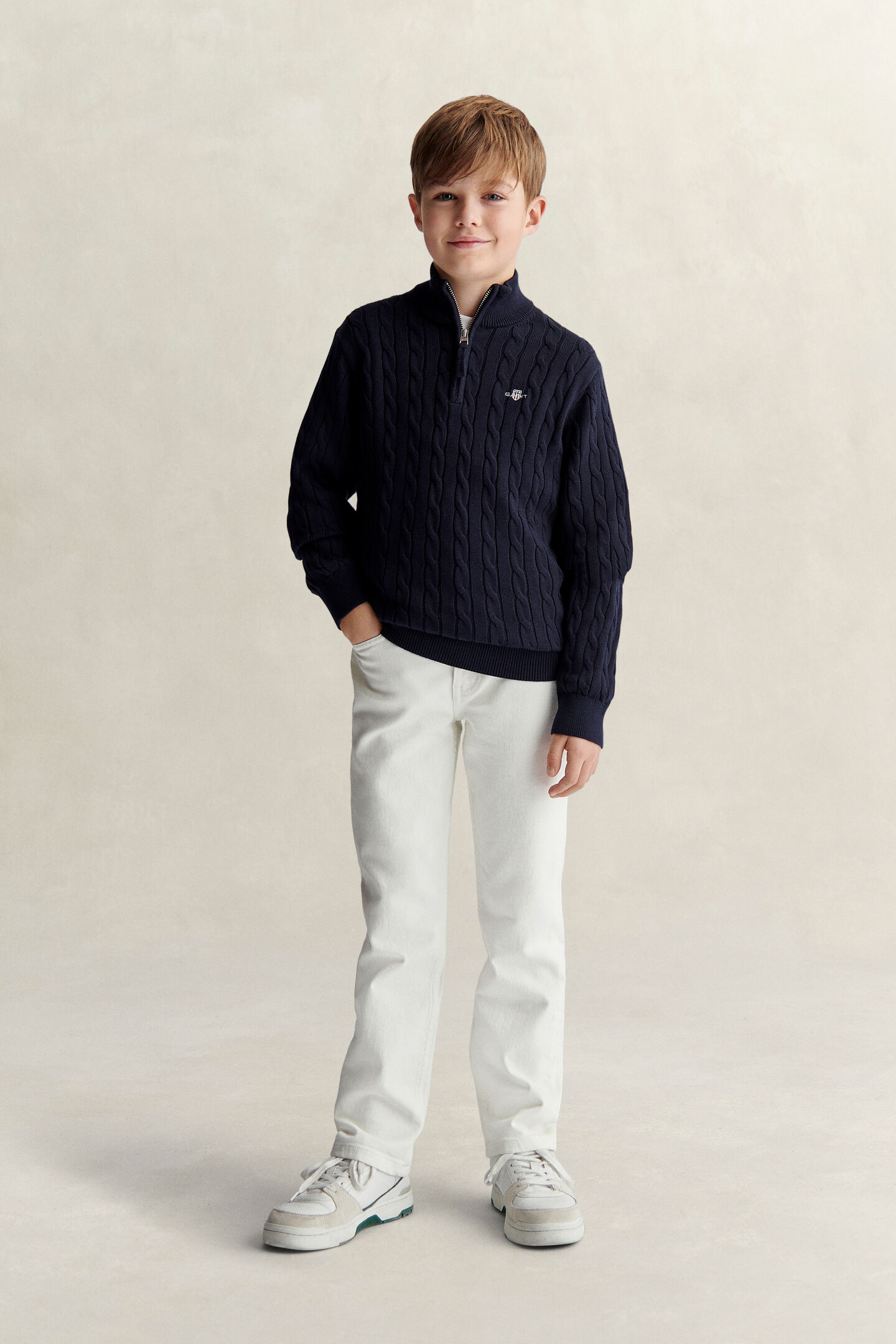 Teen Boys Shield Half Zip Sweater