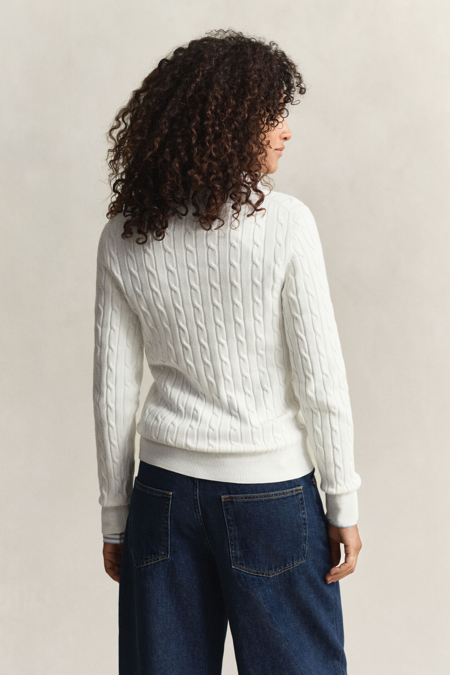 Cable Knit V-Neck Sweater