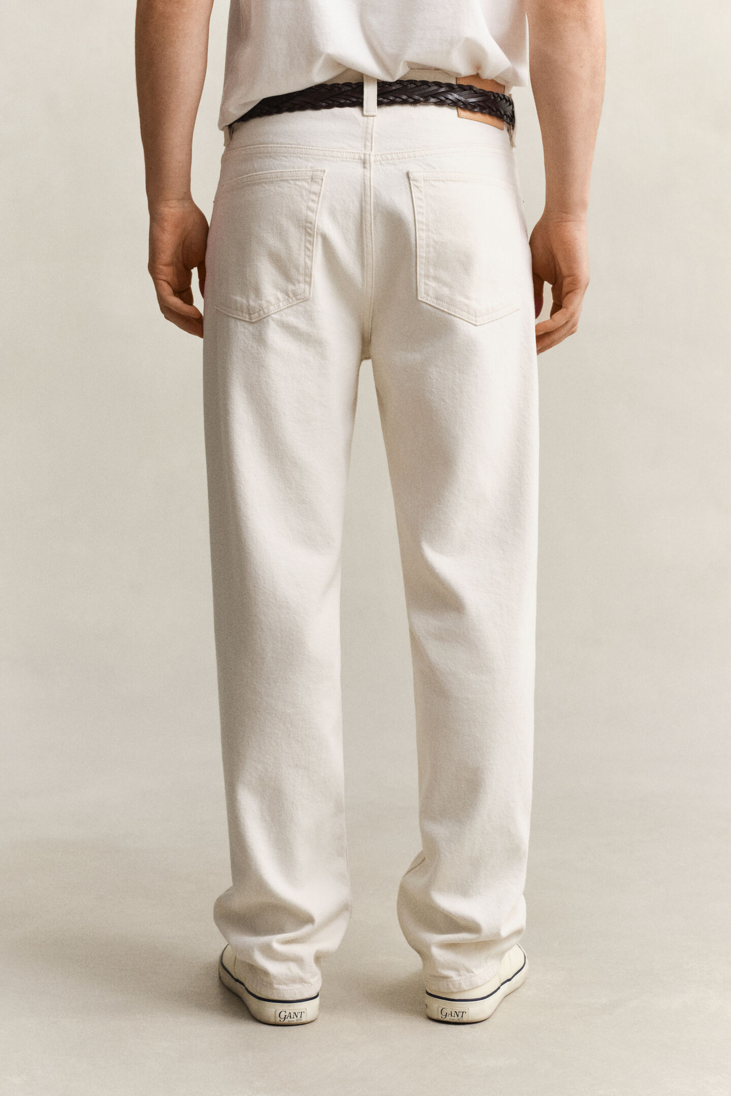 Straight Fit Ecru Jeans