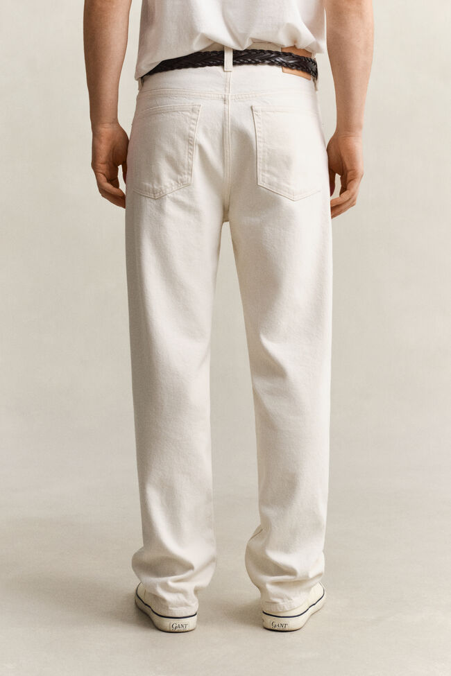 Straight Fit Ecru Jeans