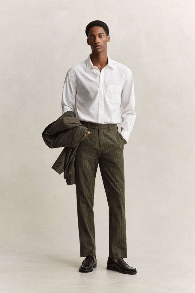 Pinstriped Suit Pants