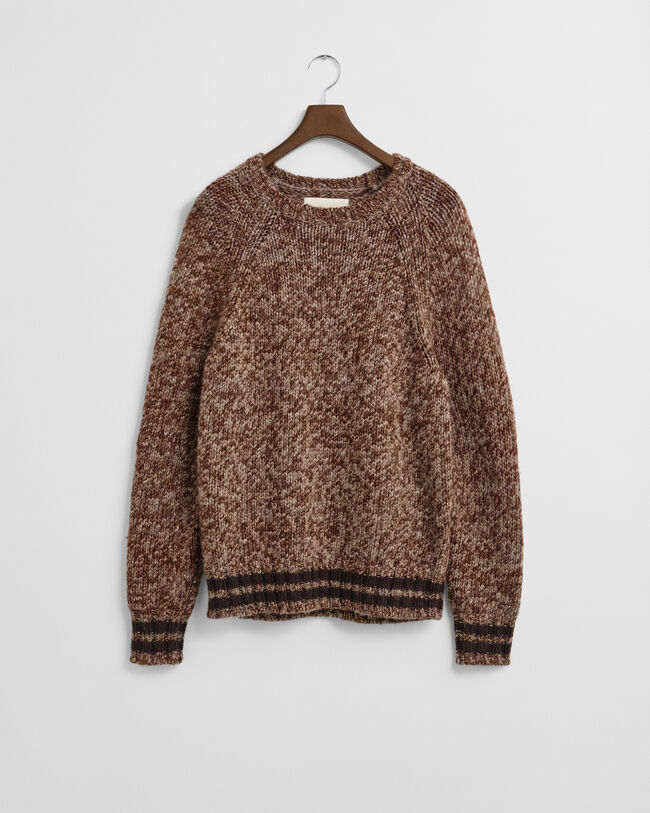 Mélange Wool Crew Neck Sweater
