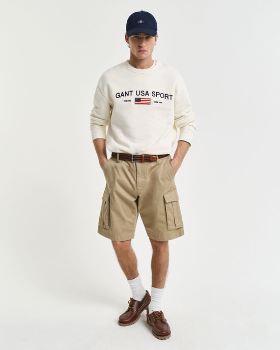 Relaxed Fit Twill Cargo Shorts
