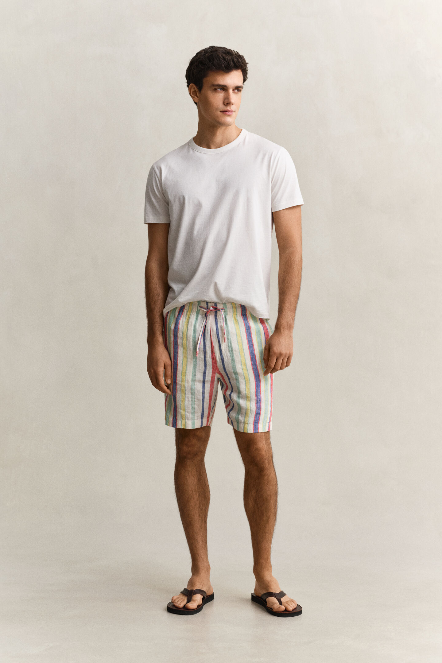 Striped Linen Shorts