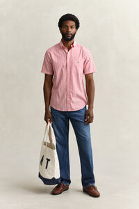 Striped Classic Poplin Short Sleeve Shirt