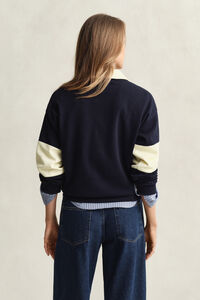 Piqu&eacute; Textured Color Blocked Rugger