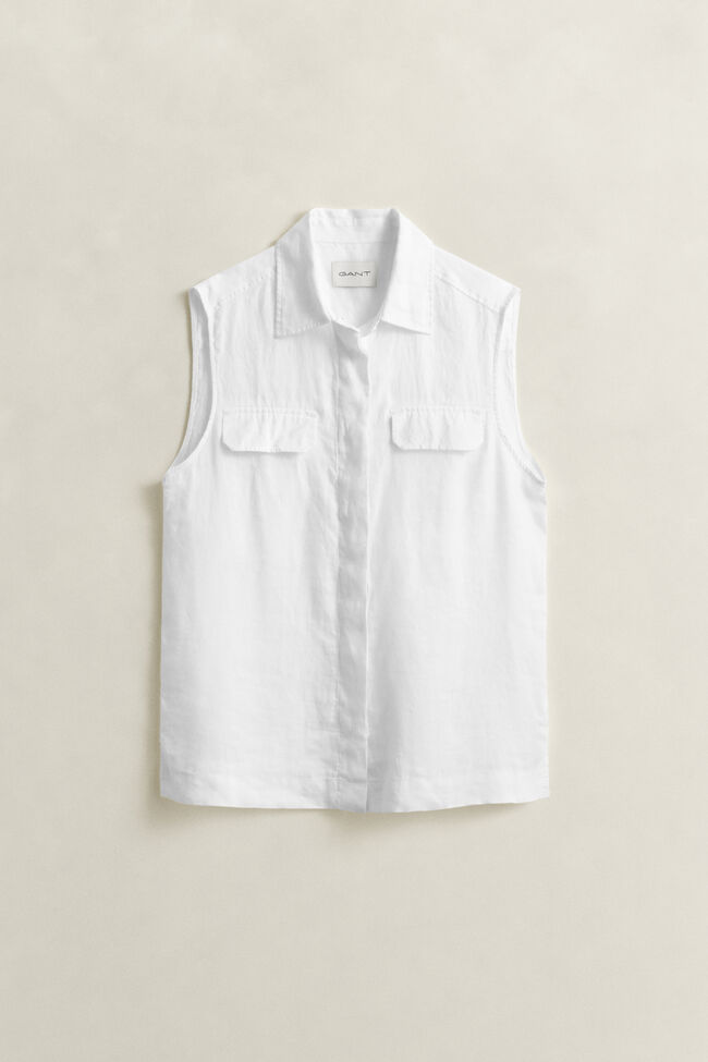 Sleeveless Linen Shirt