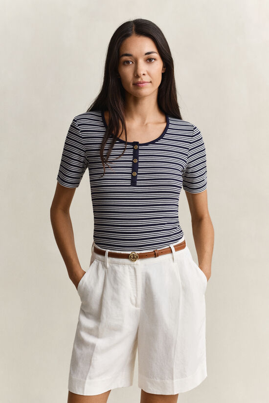 Ribbed Henley Top