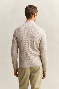 Cotton Cable Knit Crew Neck Sweater