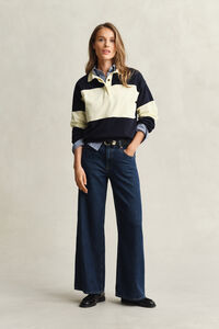 Piqu&eacute; Textured Color Blocked Rugger