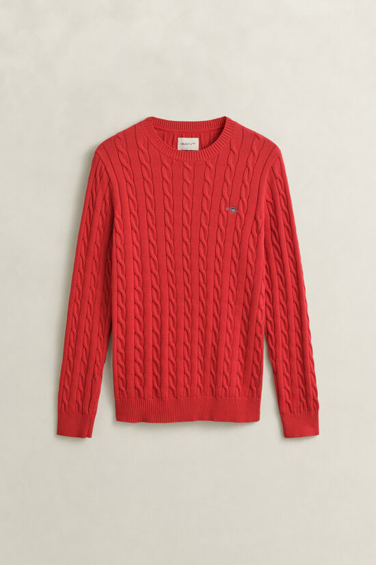 Cotton Cable Knit Crew Neck Sweater