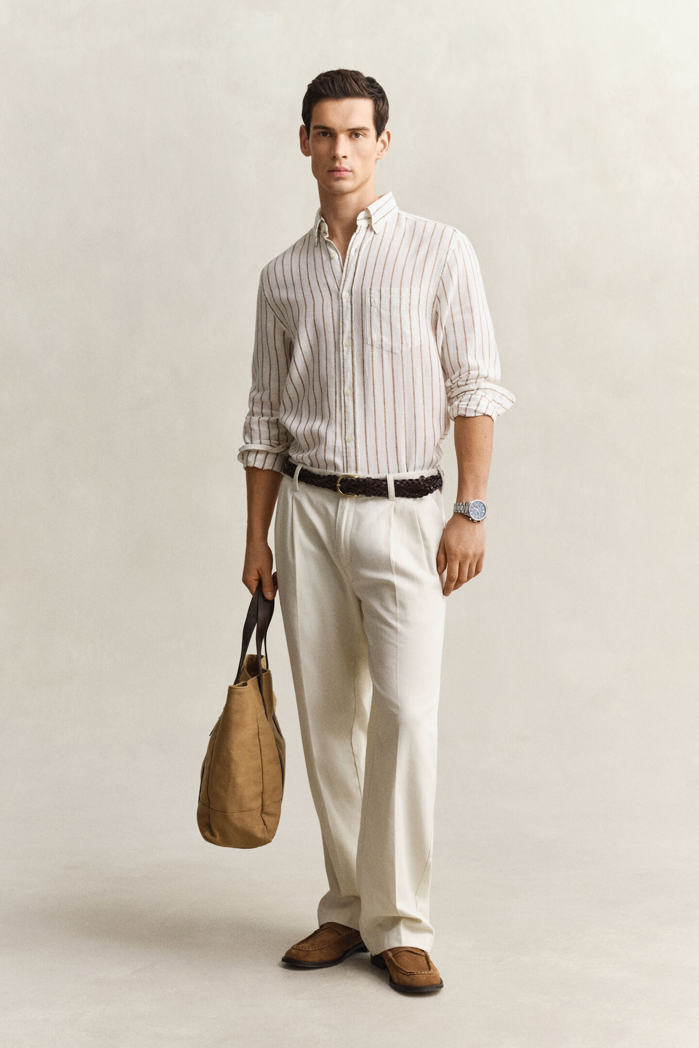 Striped Linen Blend Shirt