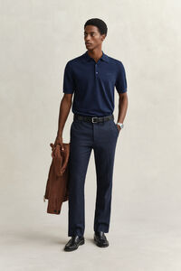 Extra Fine Merino Wool Short Sleeve Polo Sweater