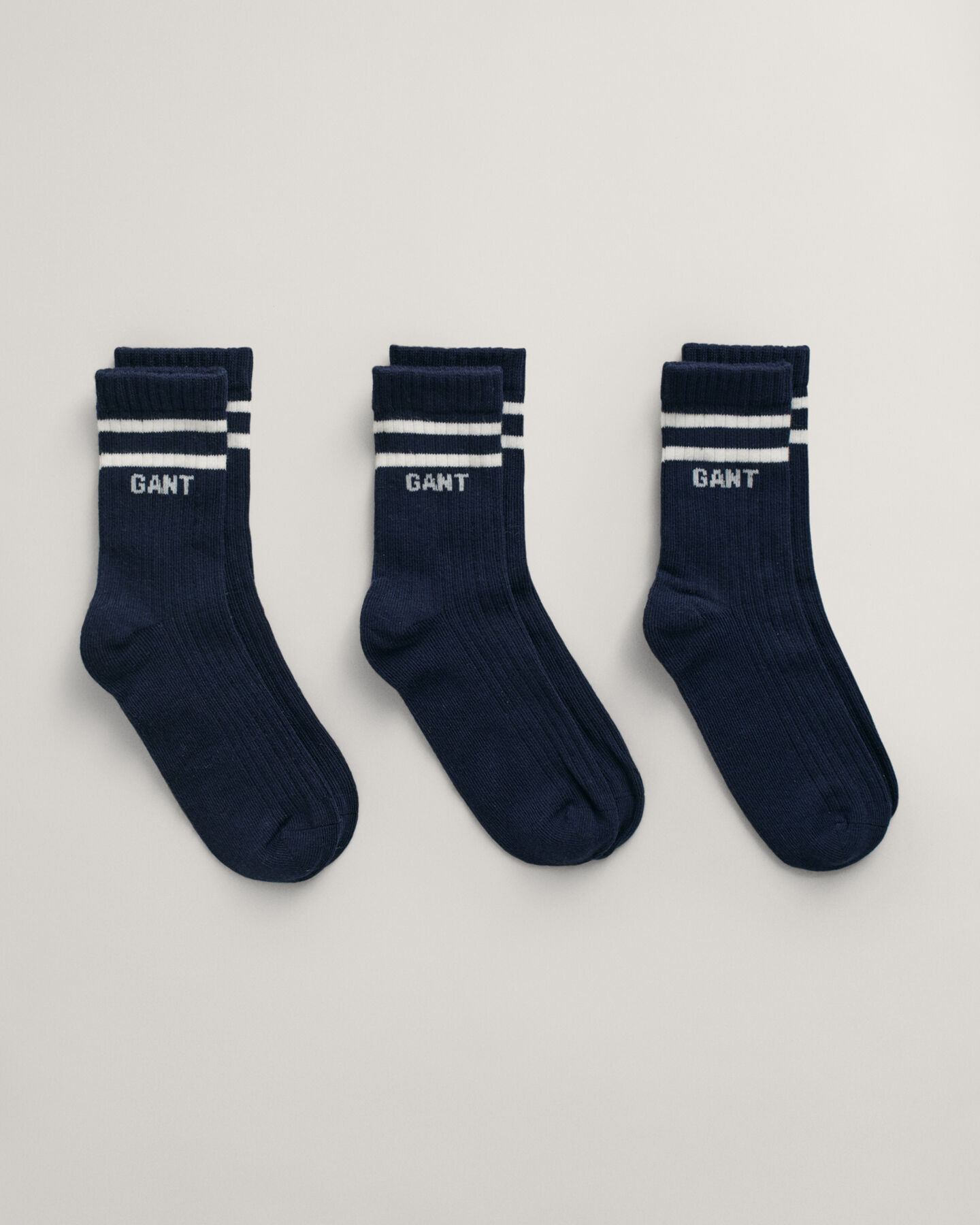 Kids 3-Pack Ribbed Logo Socks