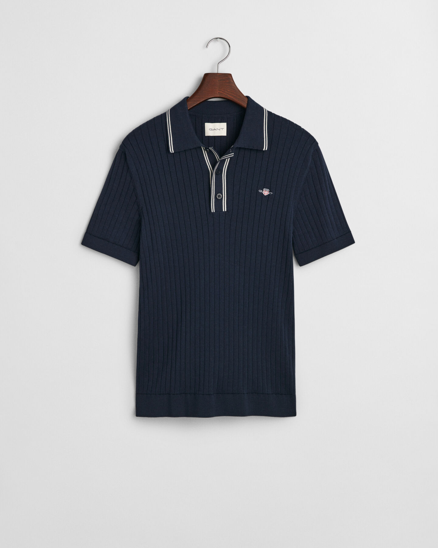 Ribbed Cotton Polo Shirt