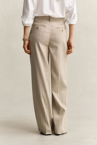 Pinstriped Linen Blend Pants