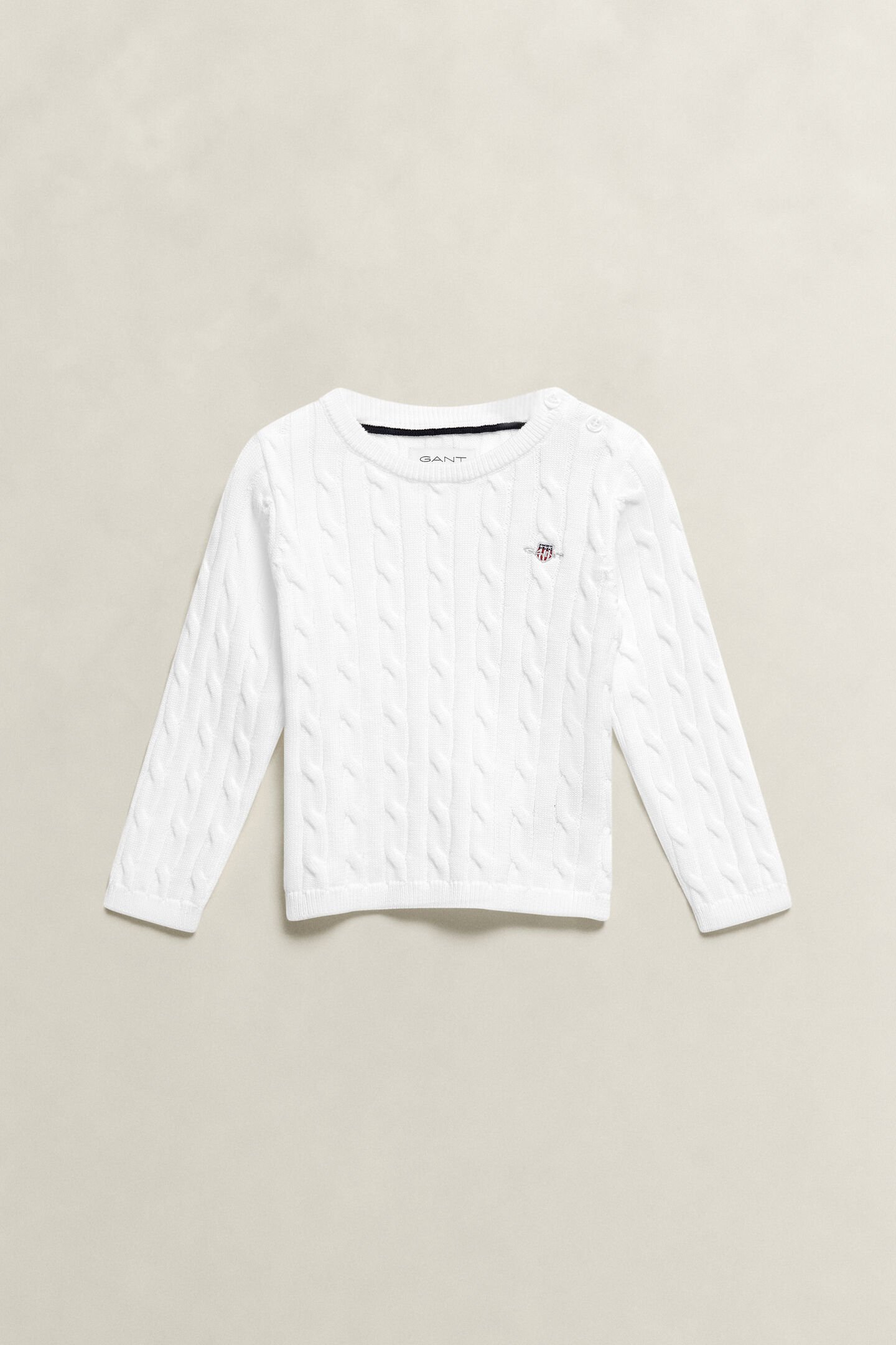 Girls Shield Cable Knit Sweater