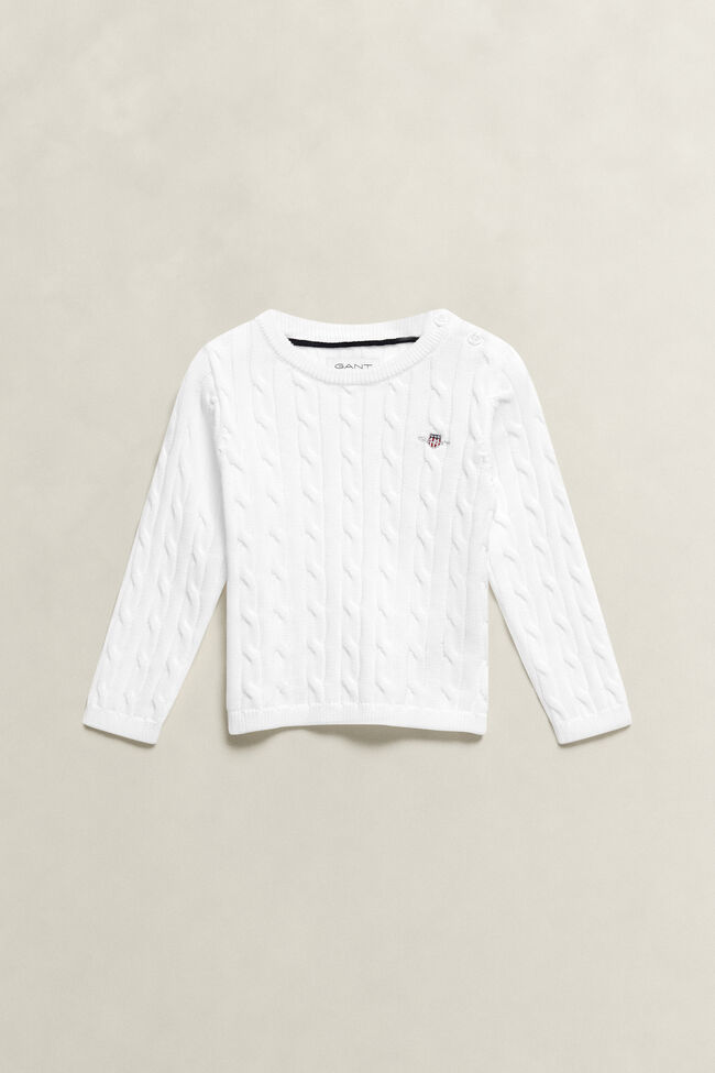 Girls Shield Cable Knit Sweater