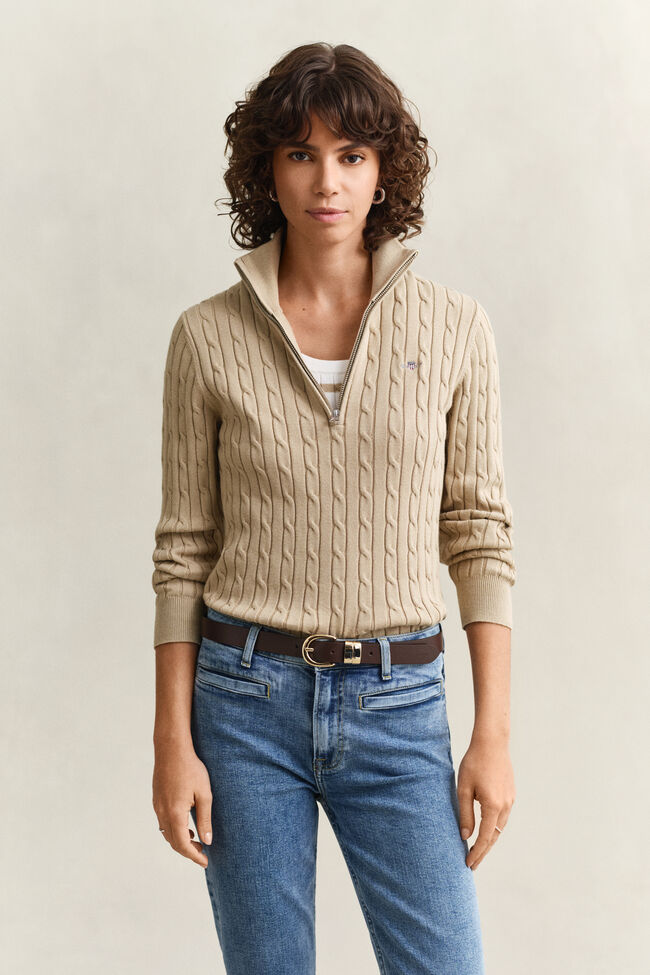 Cable Knit Half-Zip Sweater