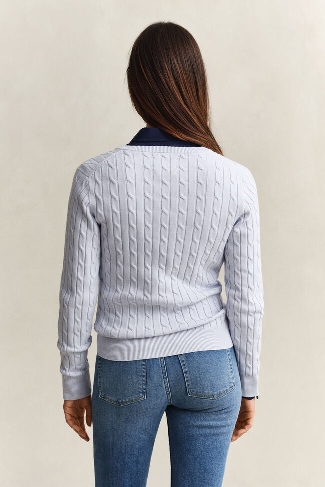 Cable Knit V-Neck Sweater