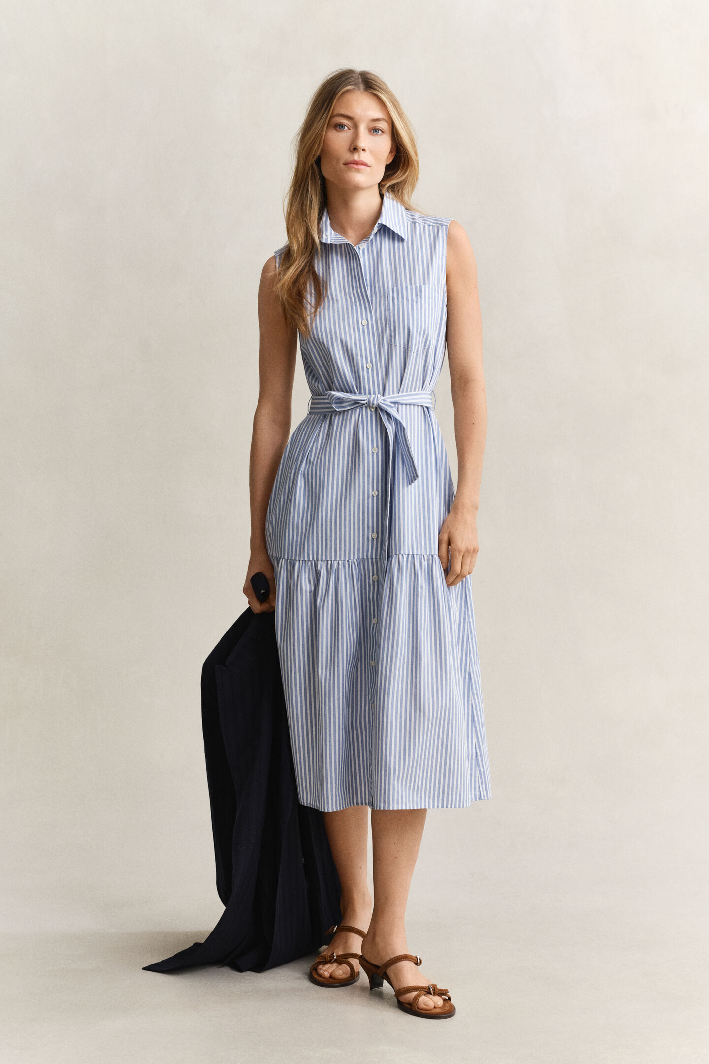 Sleeveless Striped Cotton Dress