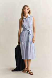 Sleeveless Striped Cotton Dress