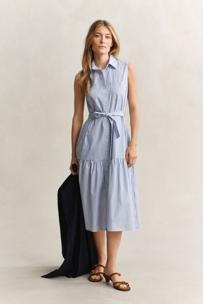 Sleeveless Striped Cotton Dress