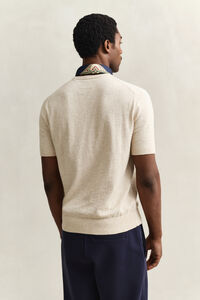 Slub Cotton Blend Short Sleeve Sweater