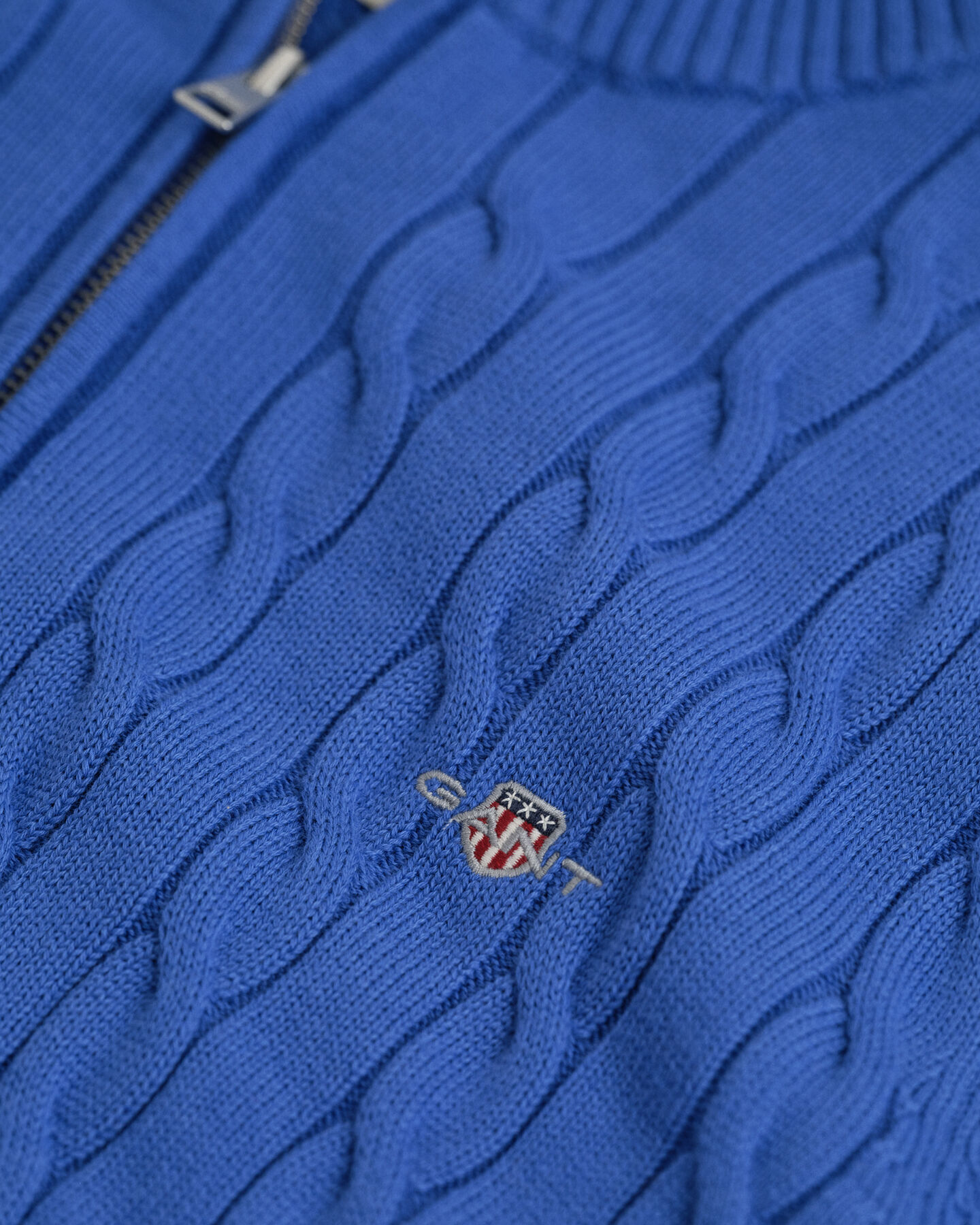 Cotton Cable Knit Half-Zip Sweater