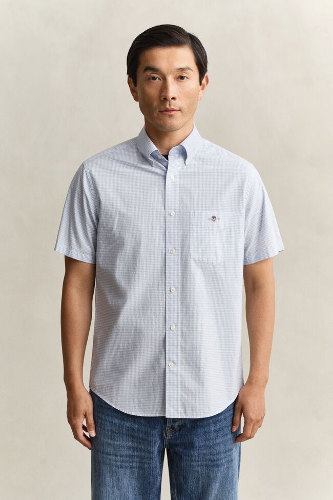 Gingham Classic Poplin Short Sleeve Shirt