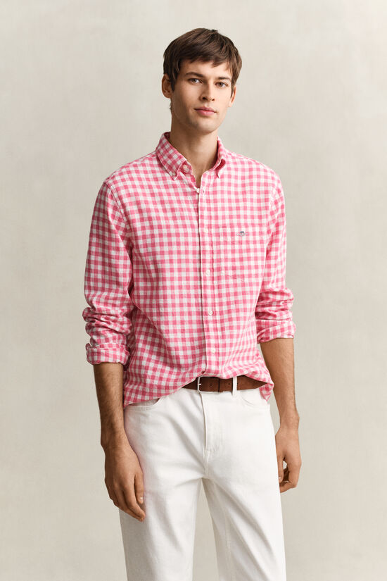 Gingham Linen Blend Shirt