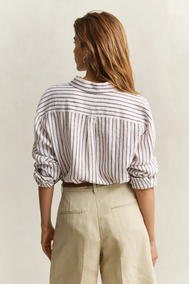 Relaxed Fit Striped Linen Shirt