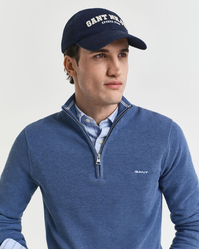 Cotton Piqu&eacute; Half-Zip Sweater