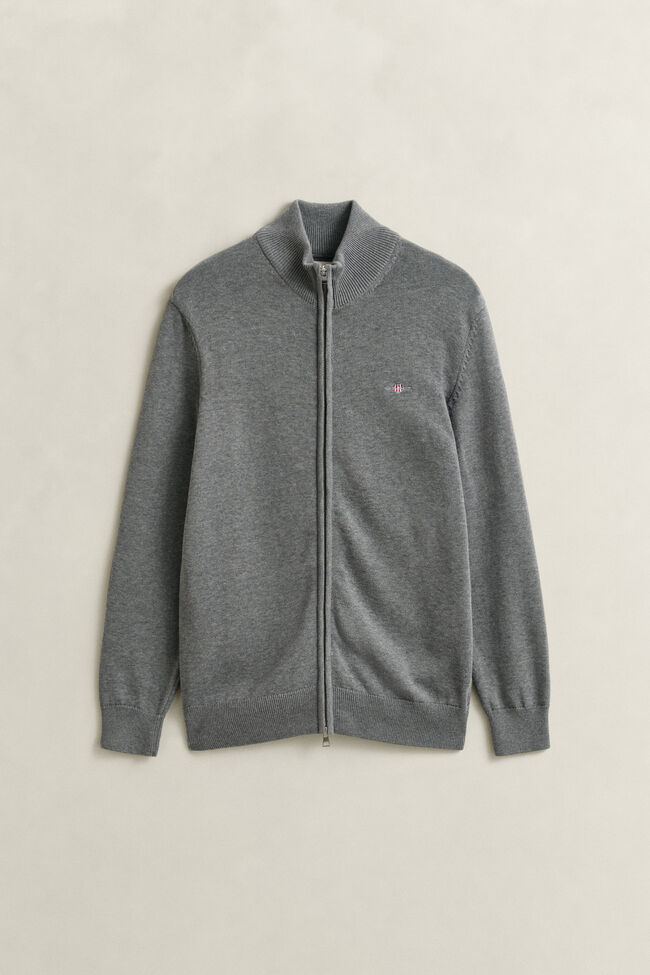 Casual Cotton Zip Cardigan