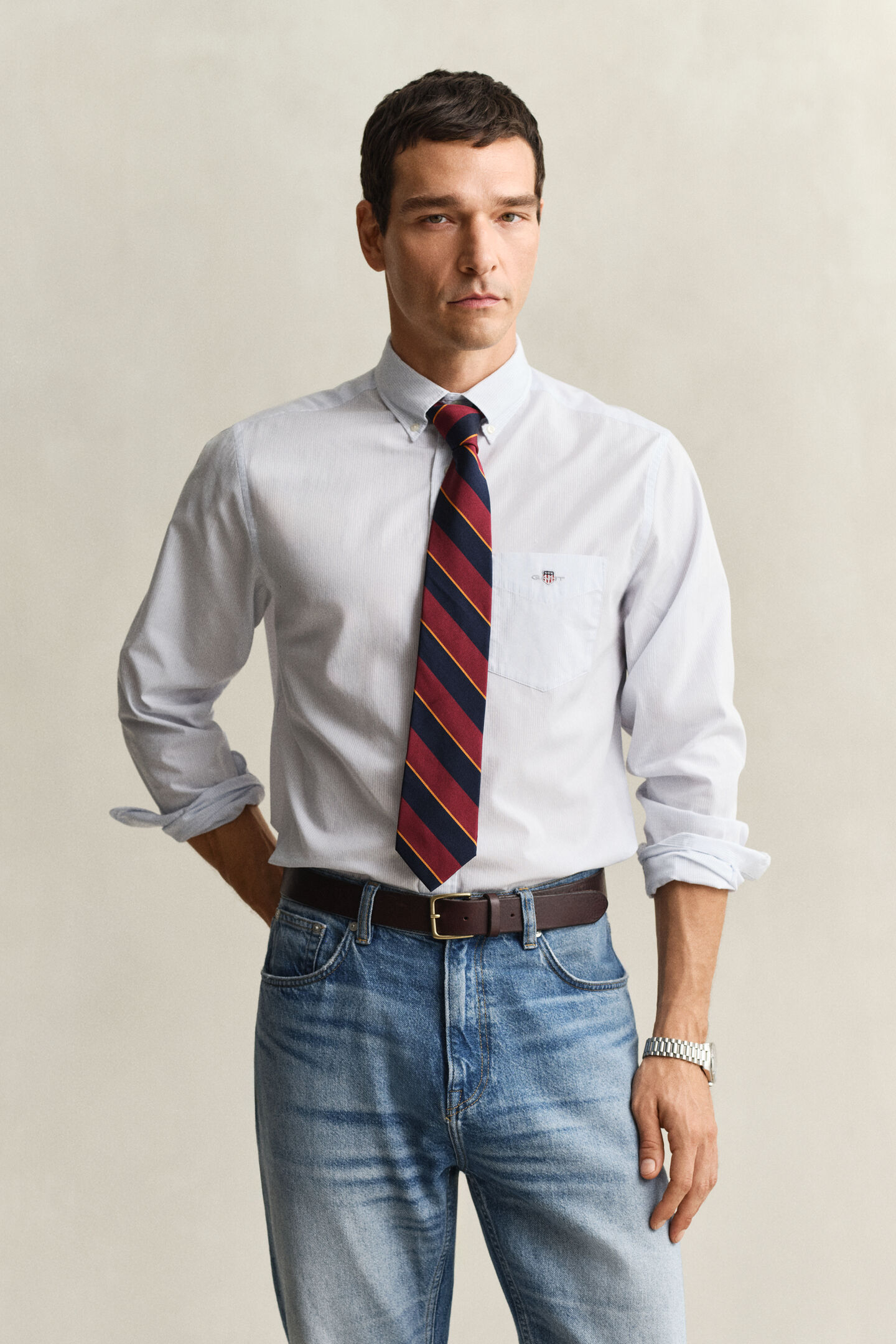 Banker Stripe Classic Poplin Shirt
