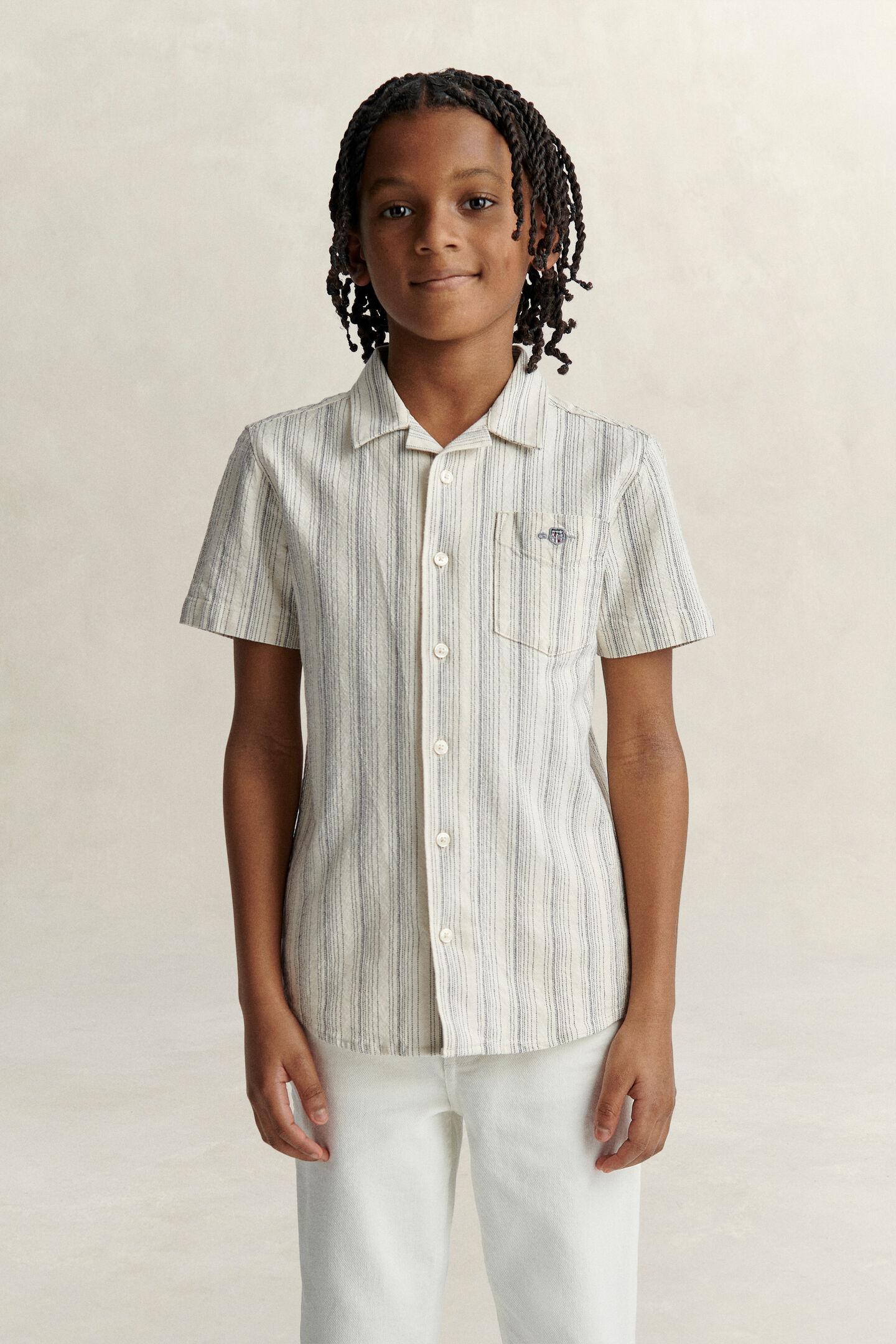 Teen Boys Striped Linen Blend Shirt